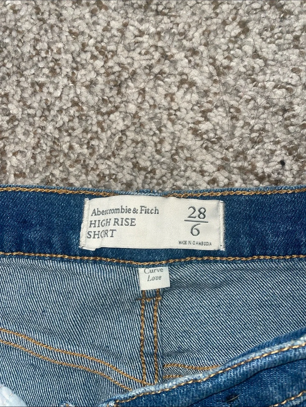 Abercrombie & Fitch Ripped Dark Blue Denim Cutoff Shorts